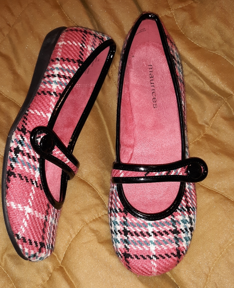 Maurices Mary Jane plaid shoes